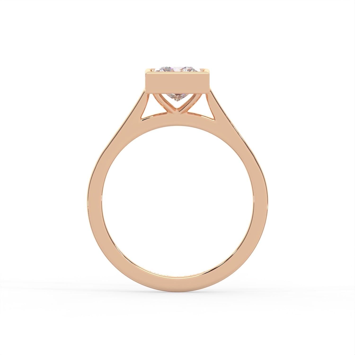 Princess Cut Diamond Bezel Solitaire Ring
