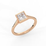 Princess Cut Diamond Bezel Solitaire Ring