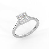 Princess Cut Diamond Bezel Solitaire Ring