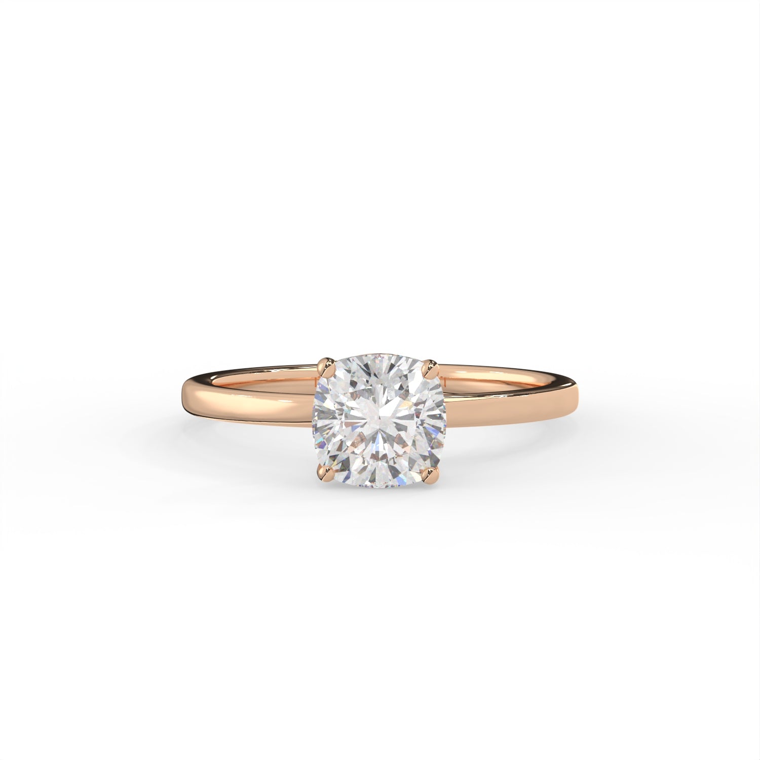 Square Cushion Solitaire Ring