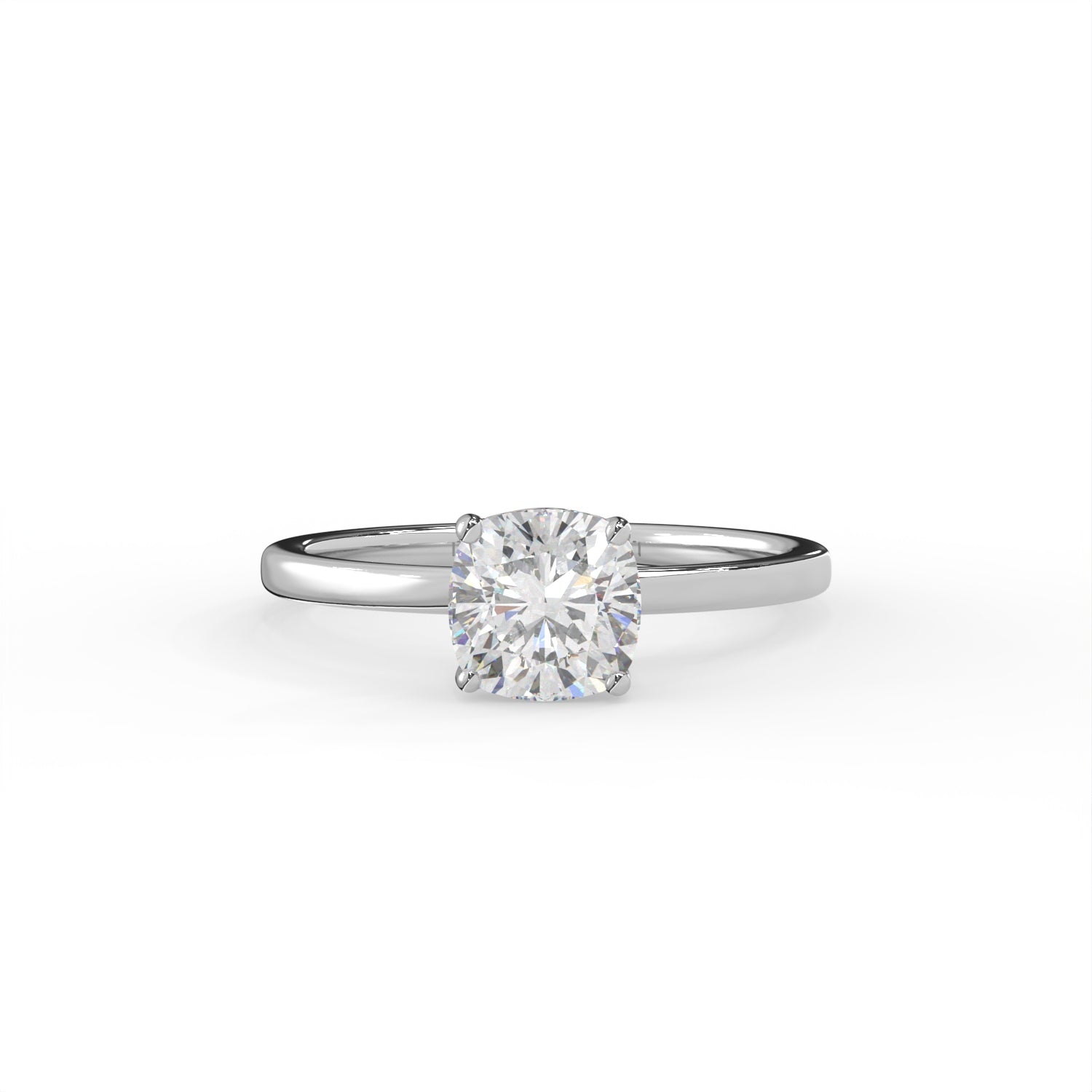 Square Cushion Solitaire Ring