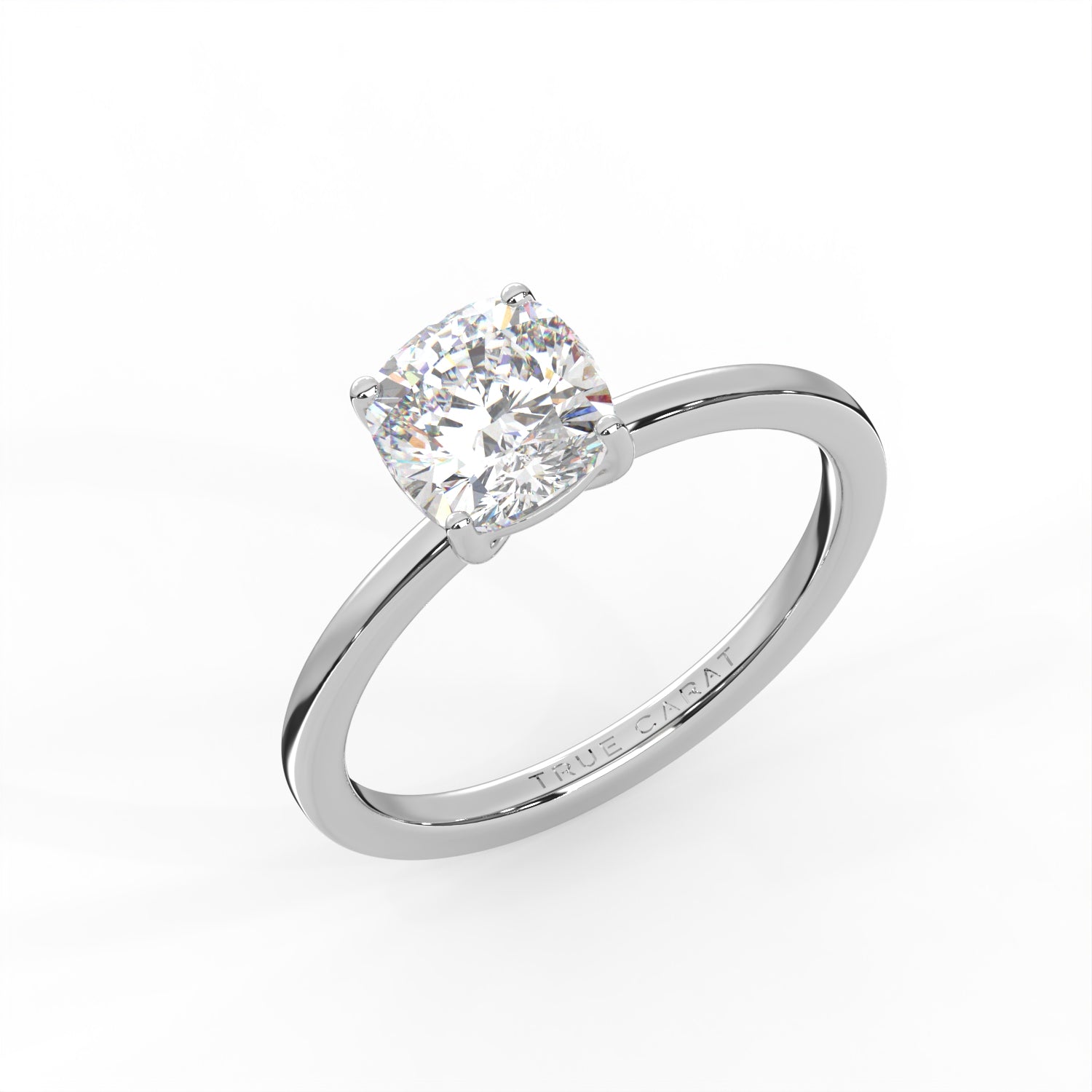 Square Cushion Solitaire Ring