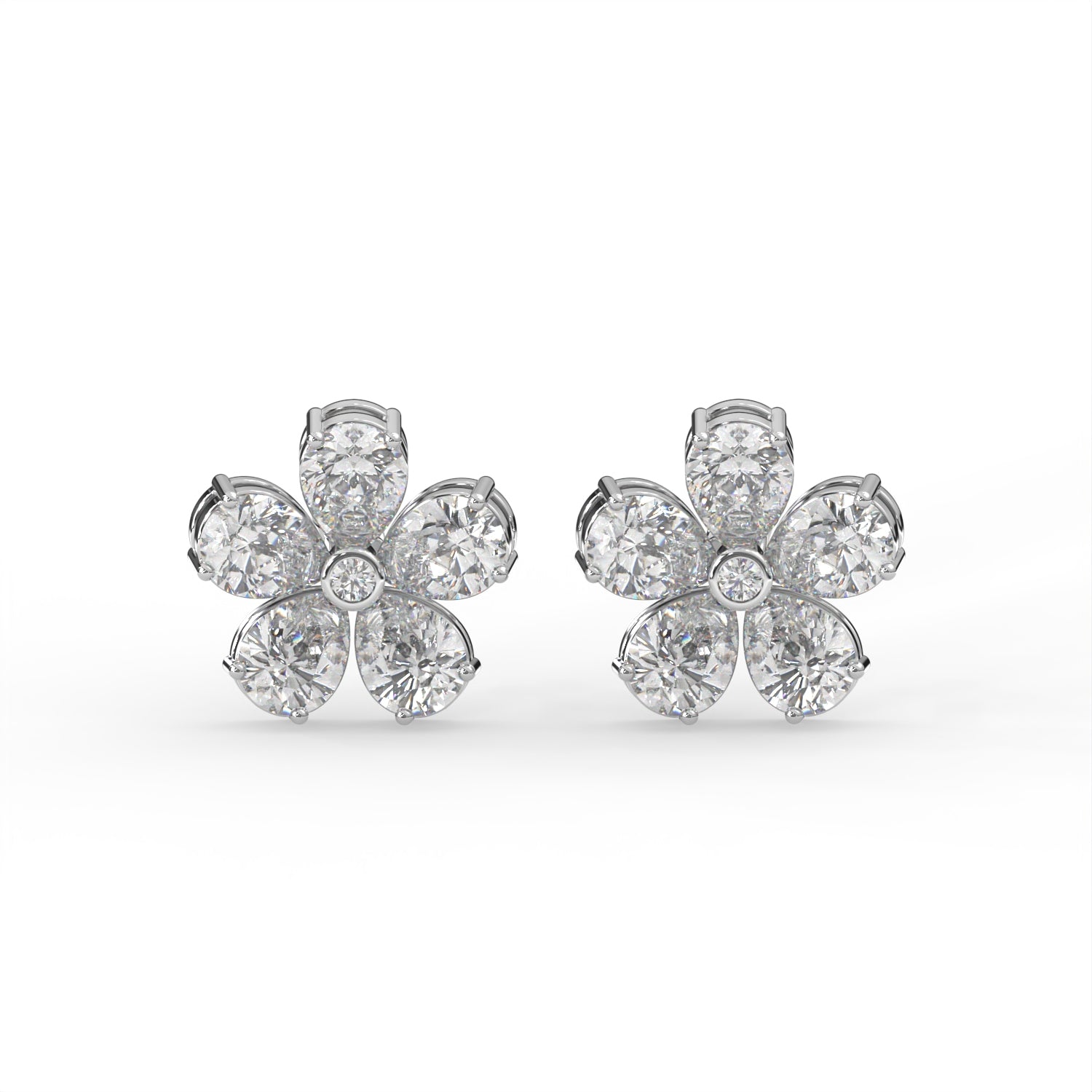 Pear Floral Stud Earrings