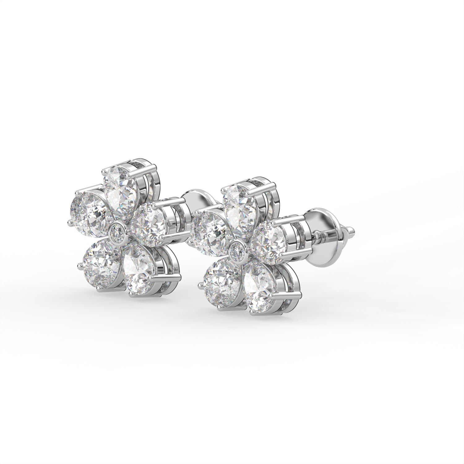 Pear Floral Stud Earrings