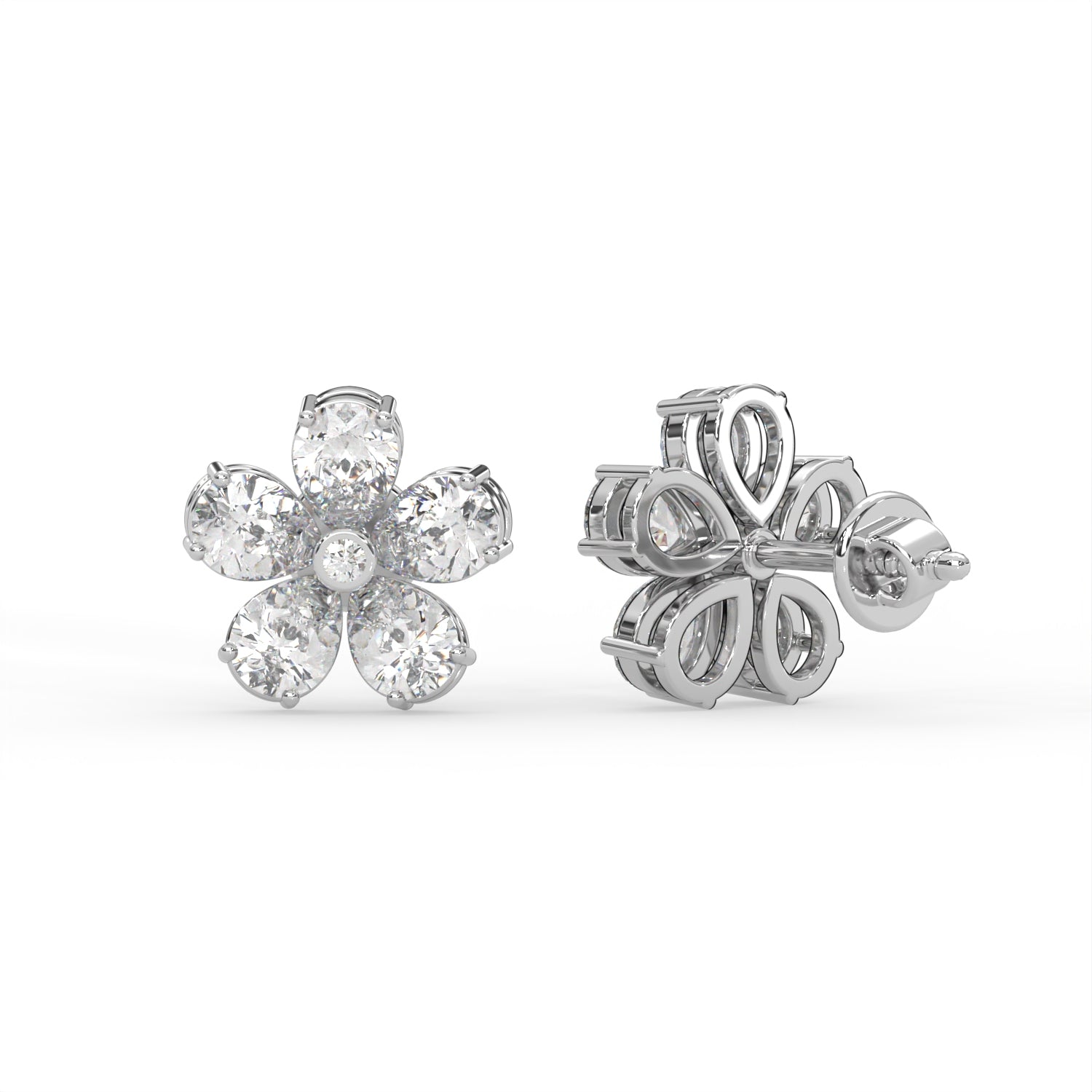 Pear Floral Stud Earrings