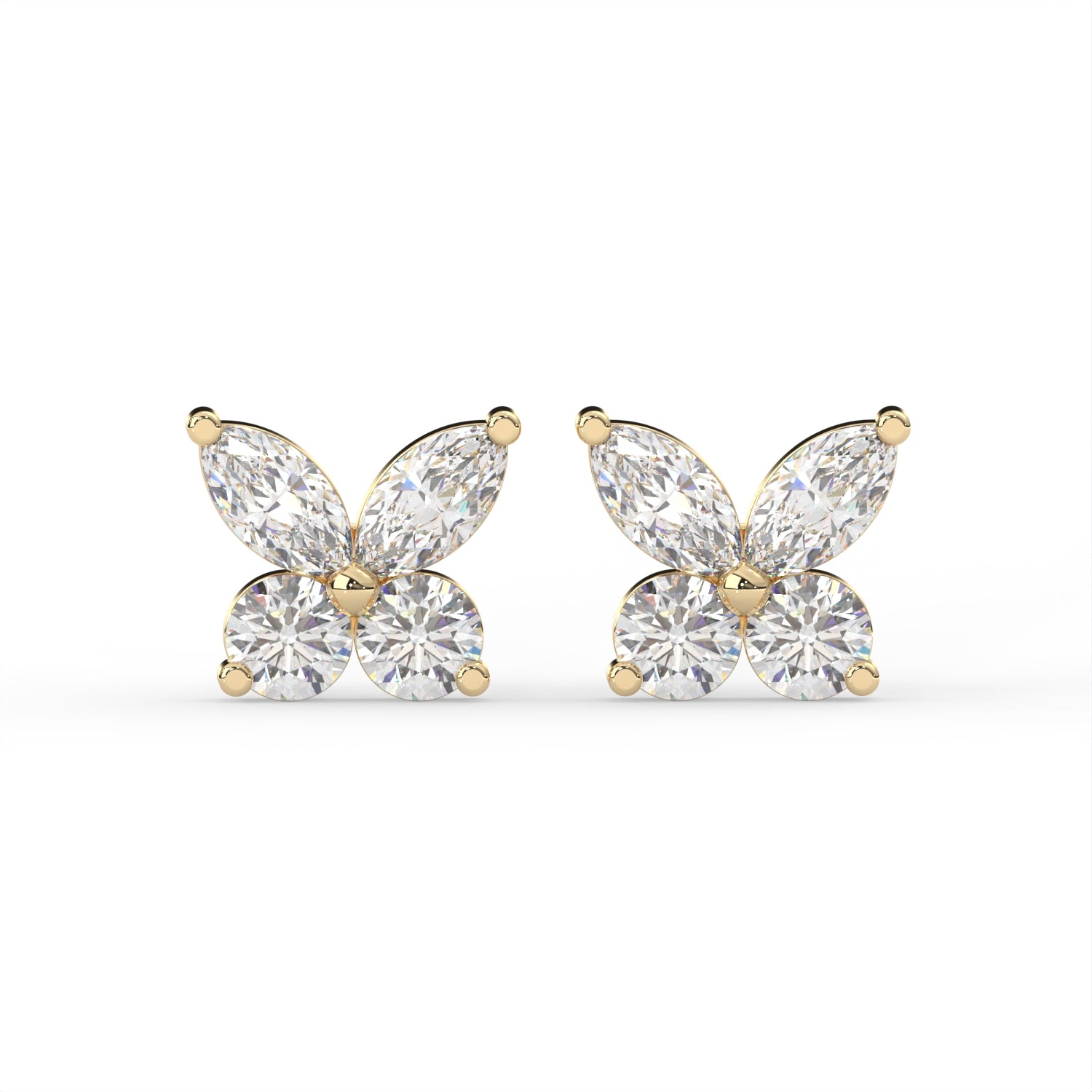 Butterfly Diamond Stud Earrings