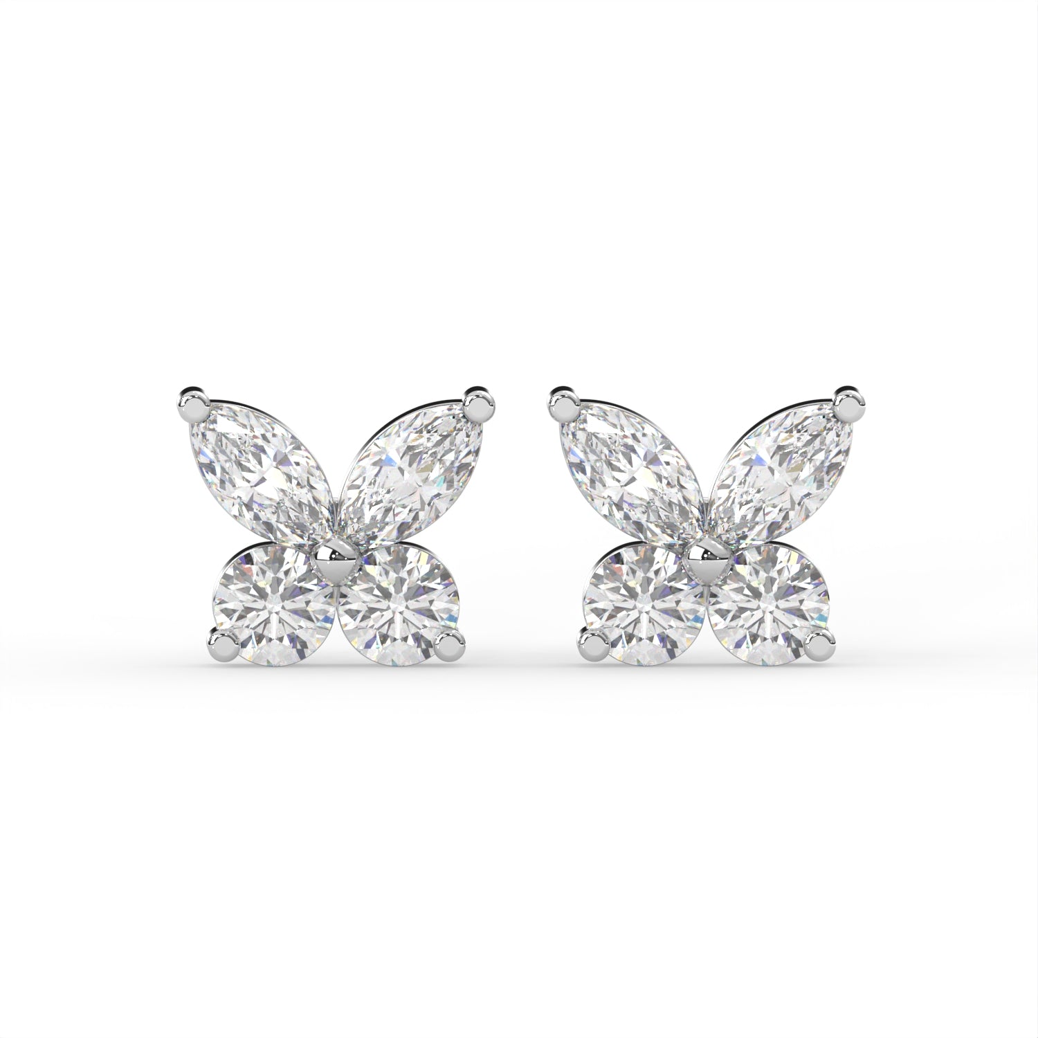 Butterfly Diamond Stud Earrings
