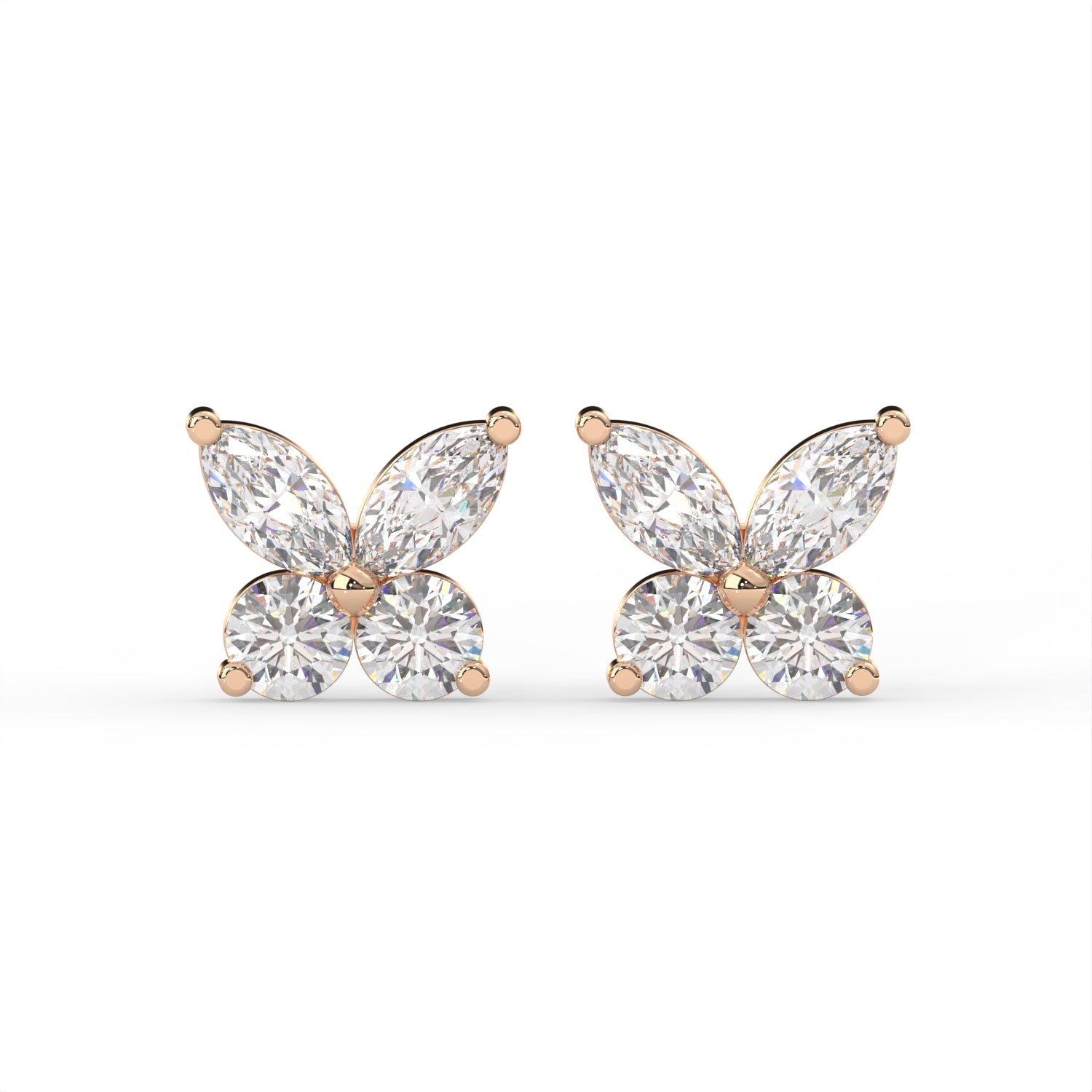 Butterfly Diamond Stud Earrings