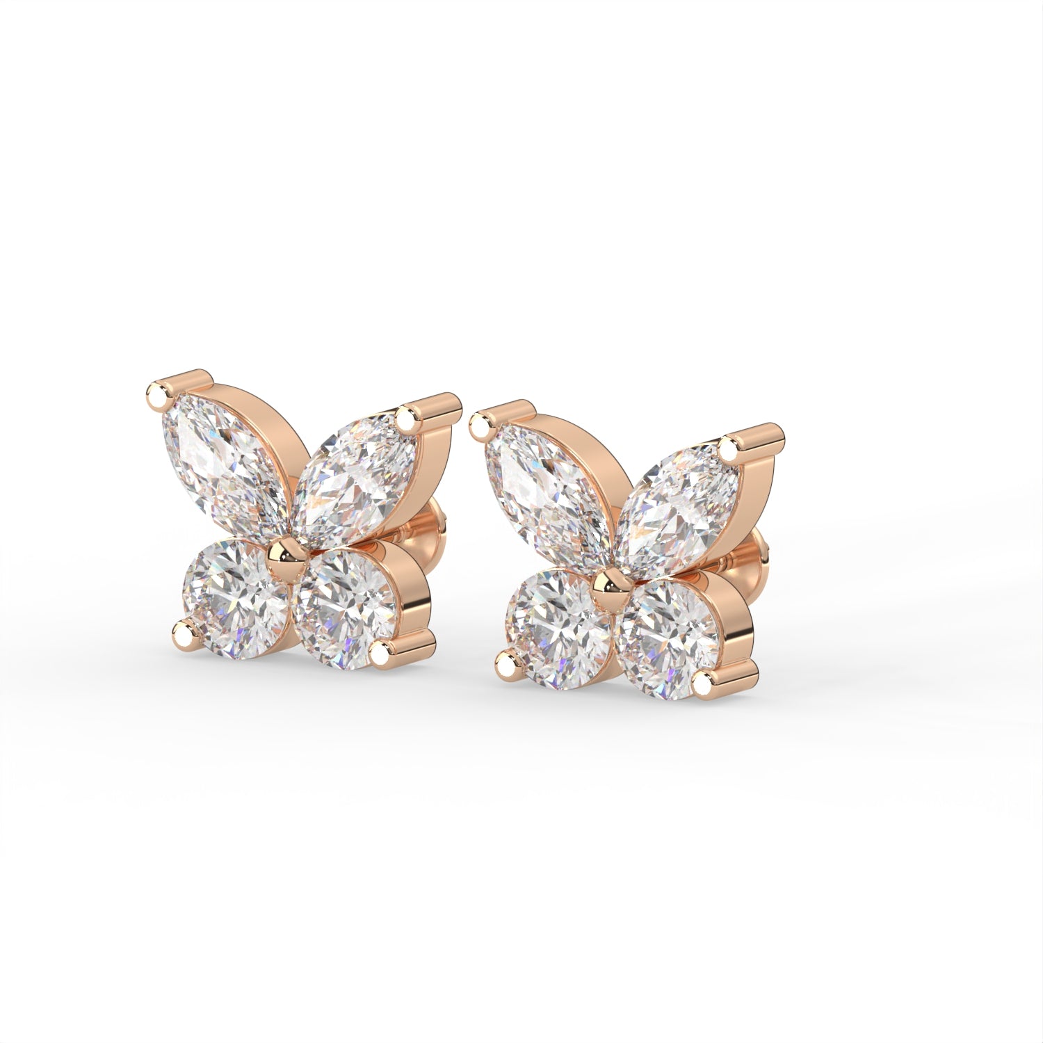 Butterfly Diamond Stud Earrings