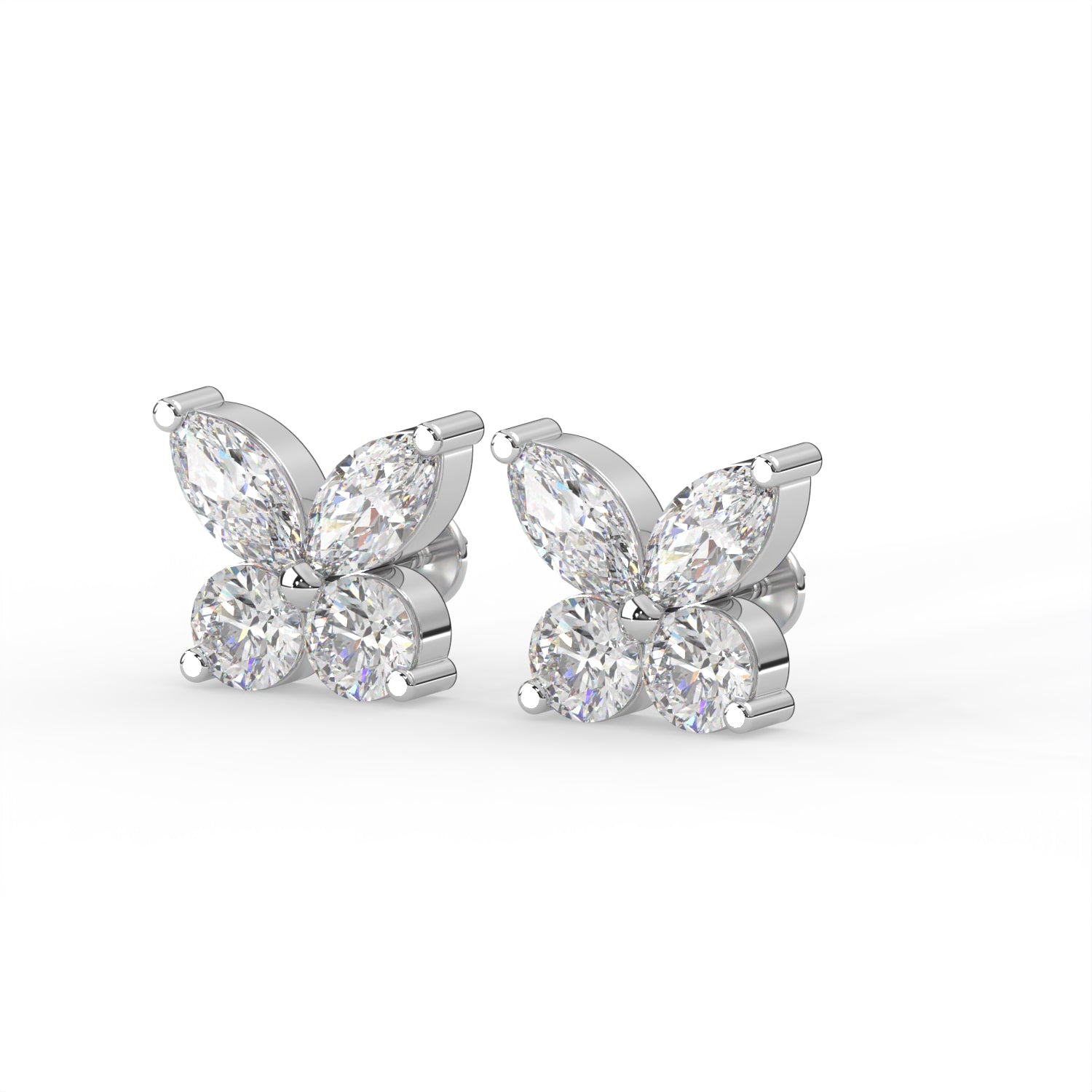 Butterfly Diamond Stud Earrings