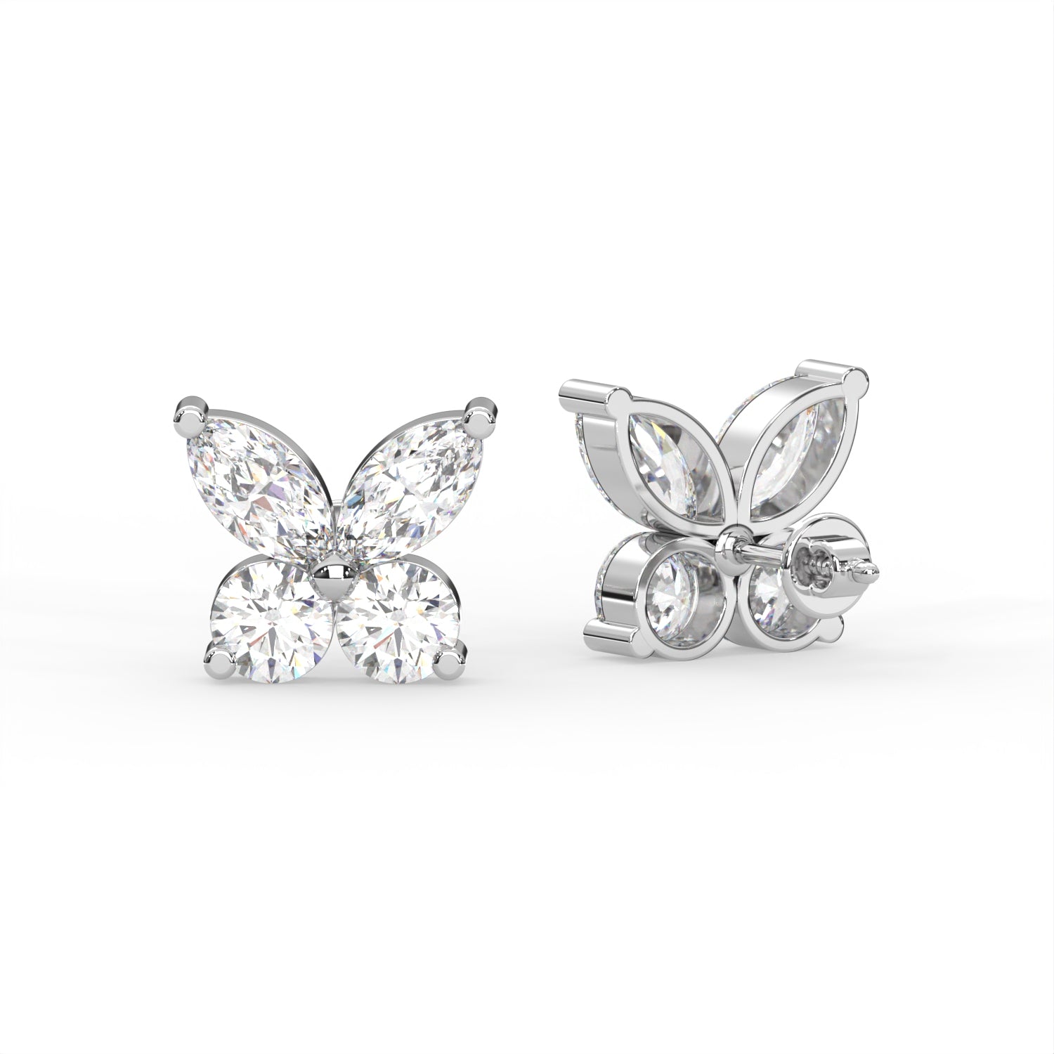 Butterfly Diamond Stud Earrings
