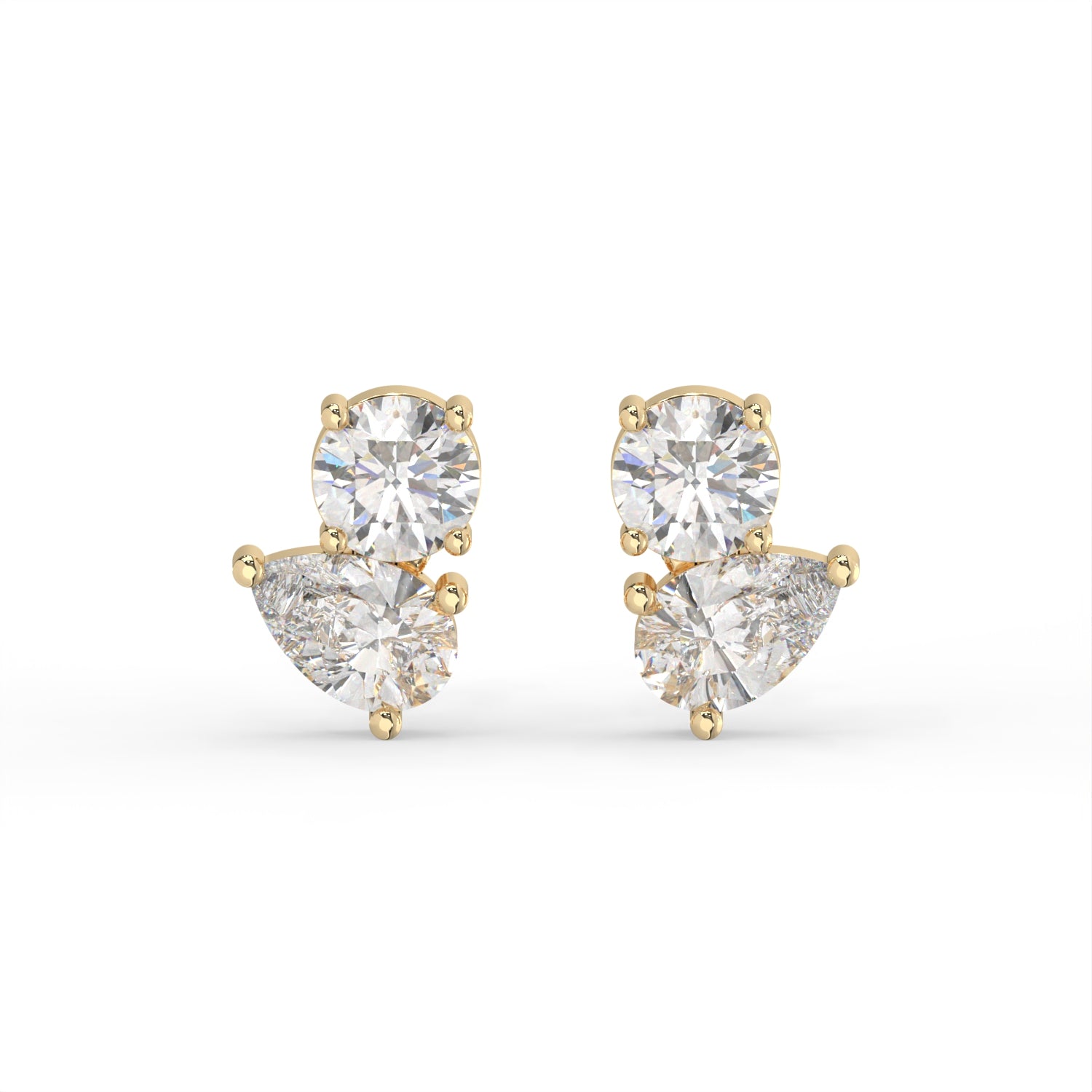 Round Pear Stud Earrings