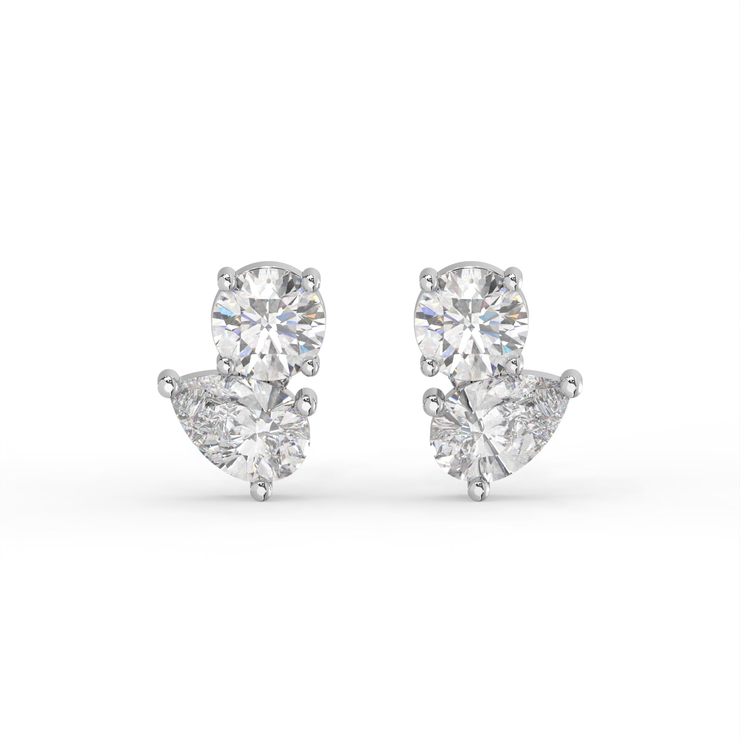 Round Pear Stud Earrings