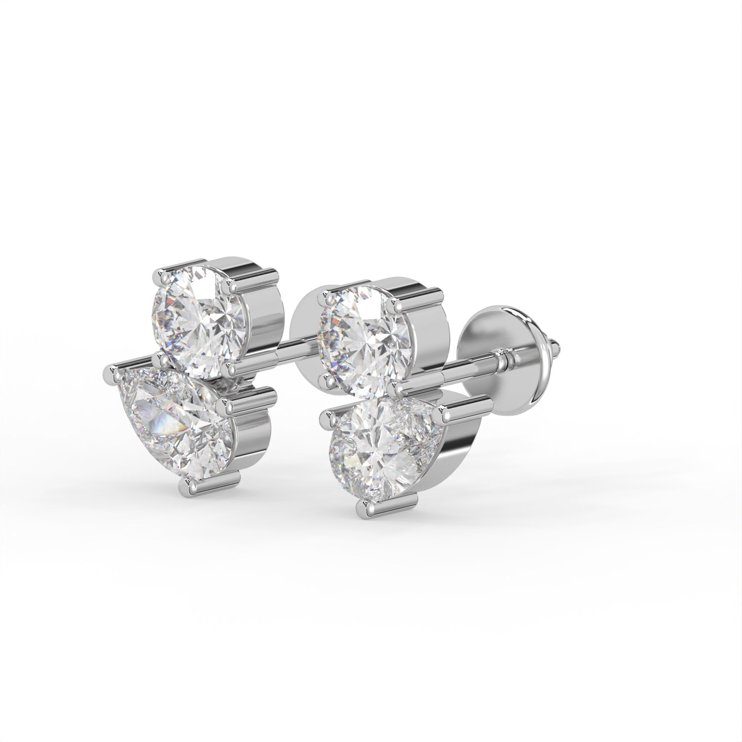 Round Pear Stud Earrings
