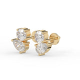 Round Pear Stud Earrings