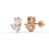 Round Pear Stud Earrings