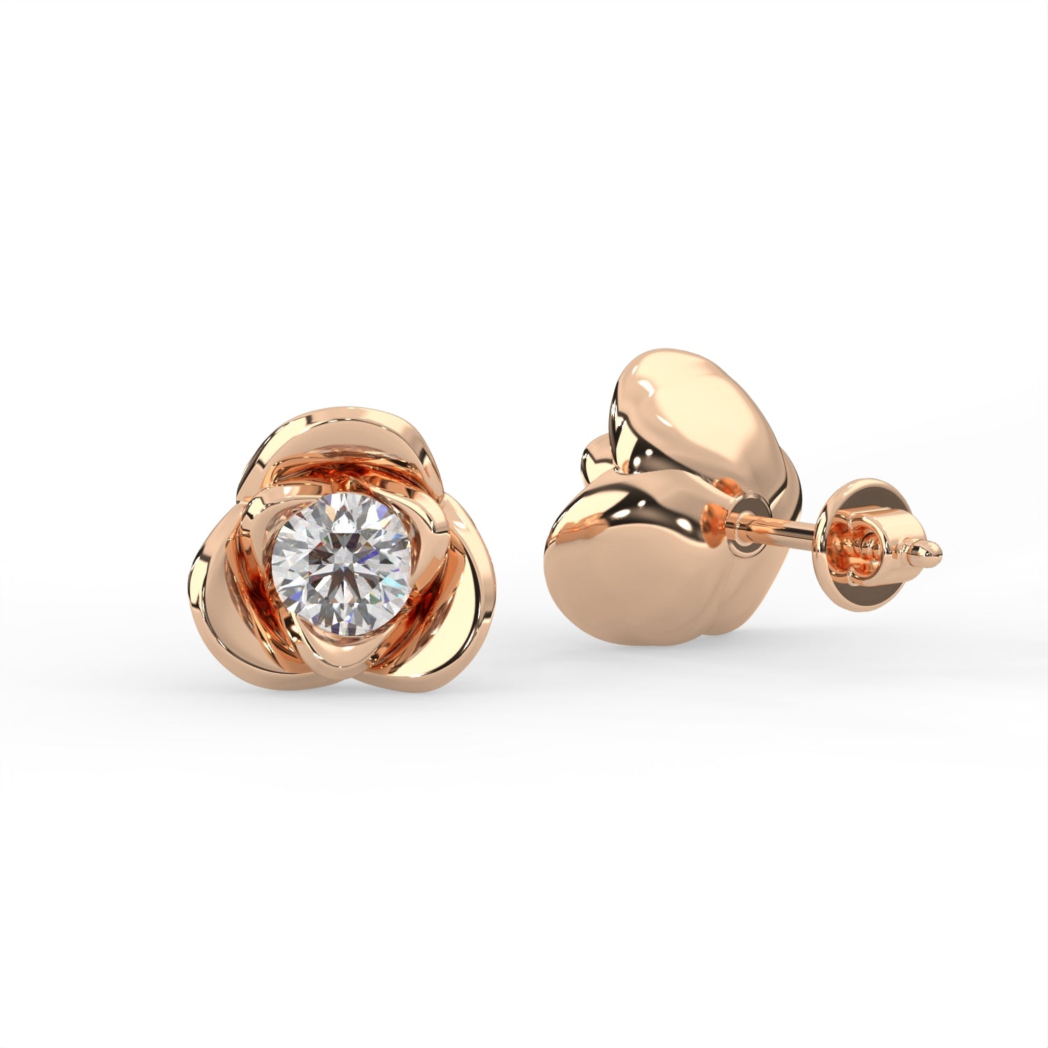Rose Flower Stud Earrings