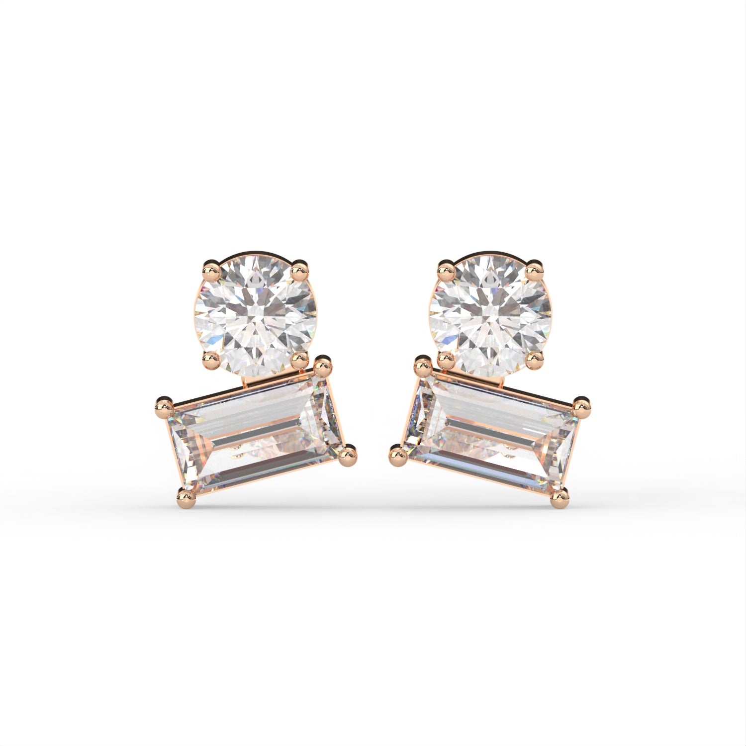 Round Baguette Toi Moi Earrings