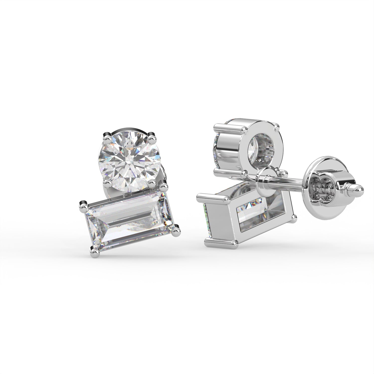 Round Baguette Toi Moi Earrings