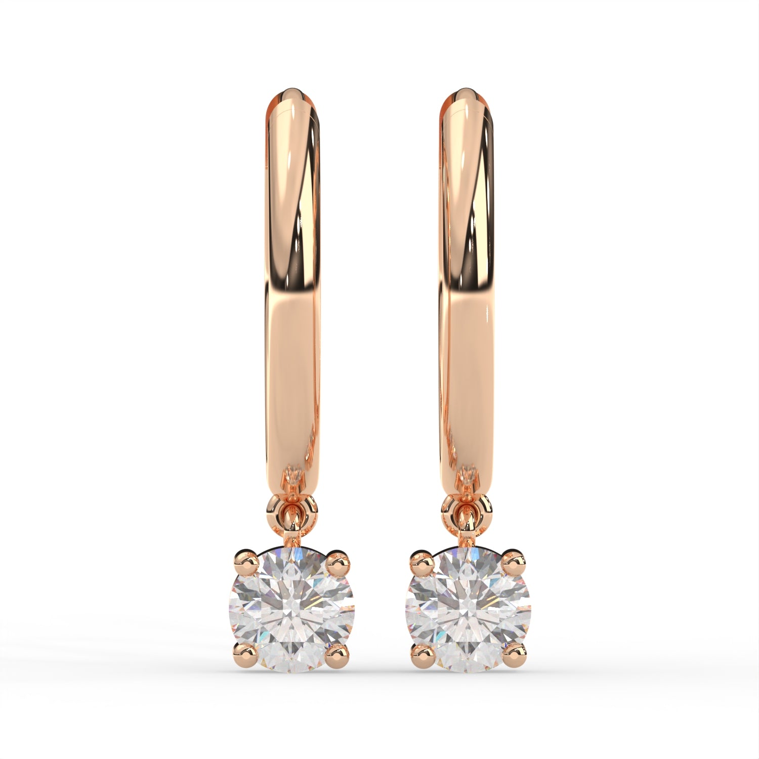Round Drop Hoop Earrings