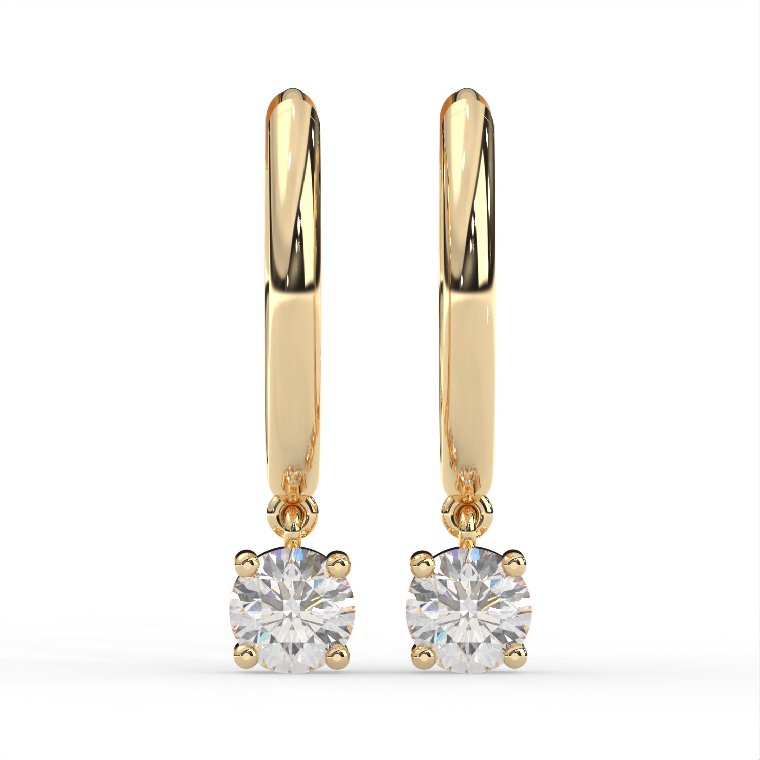 Round Drop Hoop Earrings