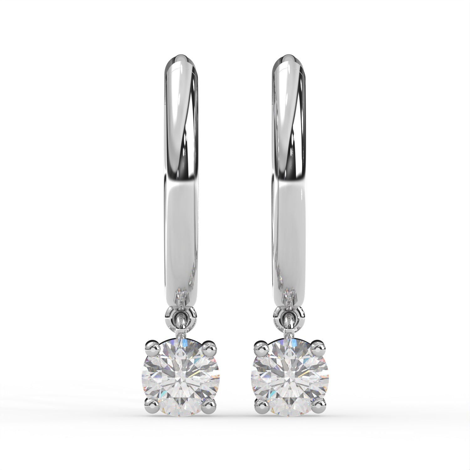 Round Drop Hoop Earrings