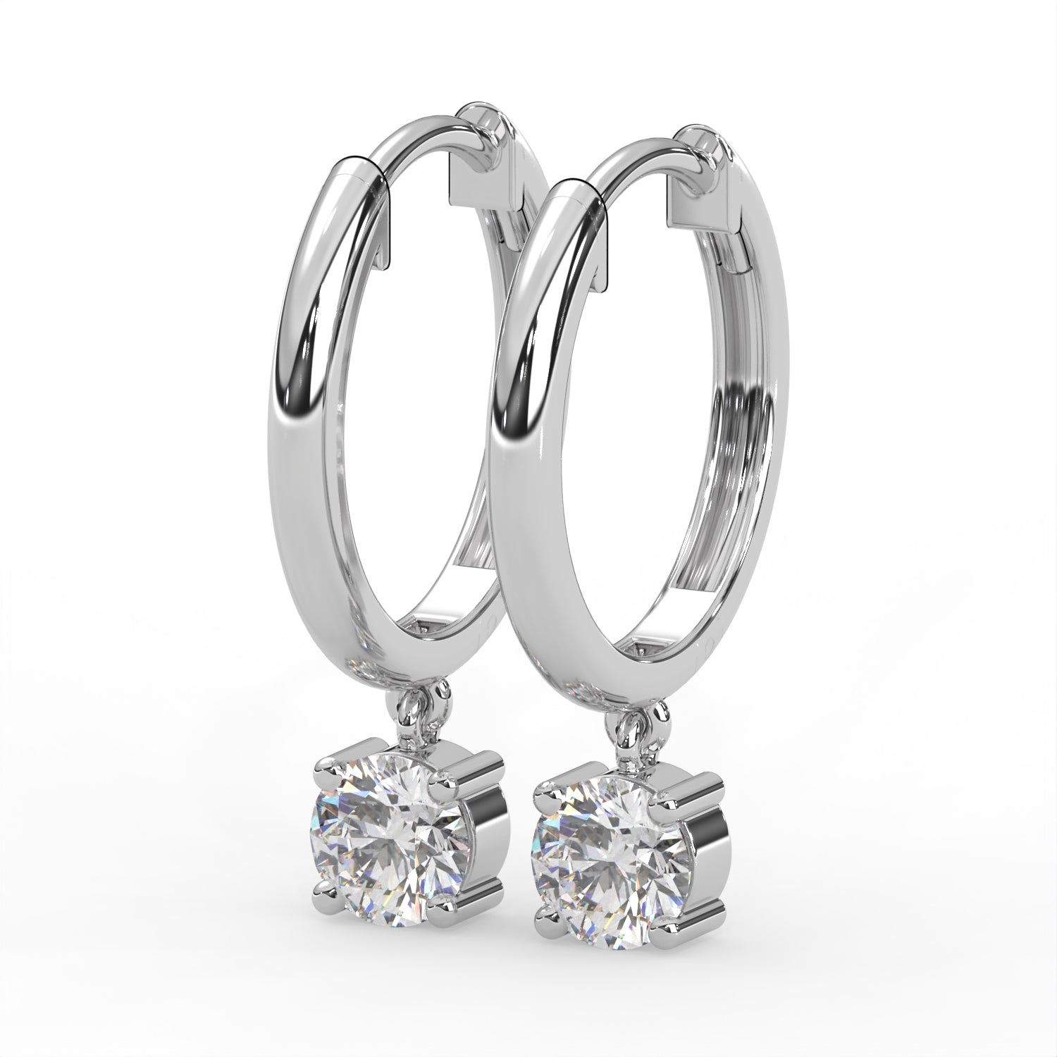 Round Drop Hoop Earrings