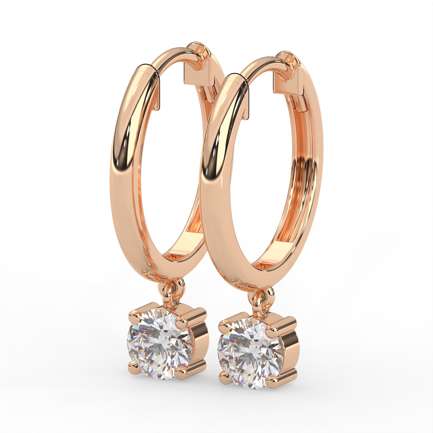 Round Drop Hoop Earrings