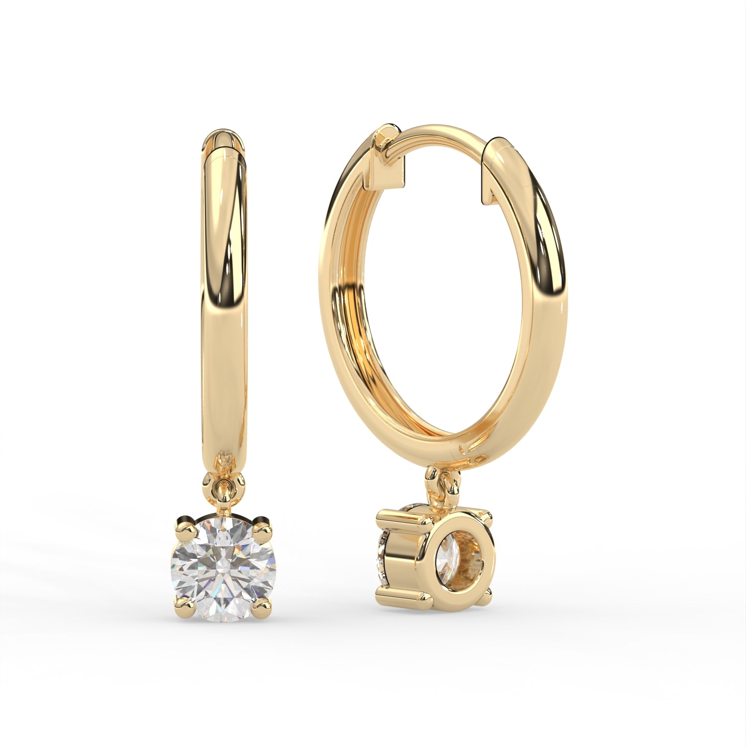 Round Drop Hoop Earrings