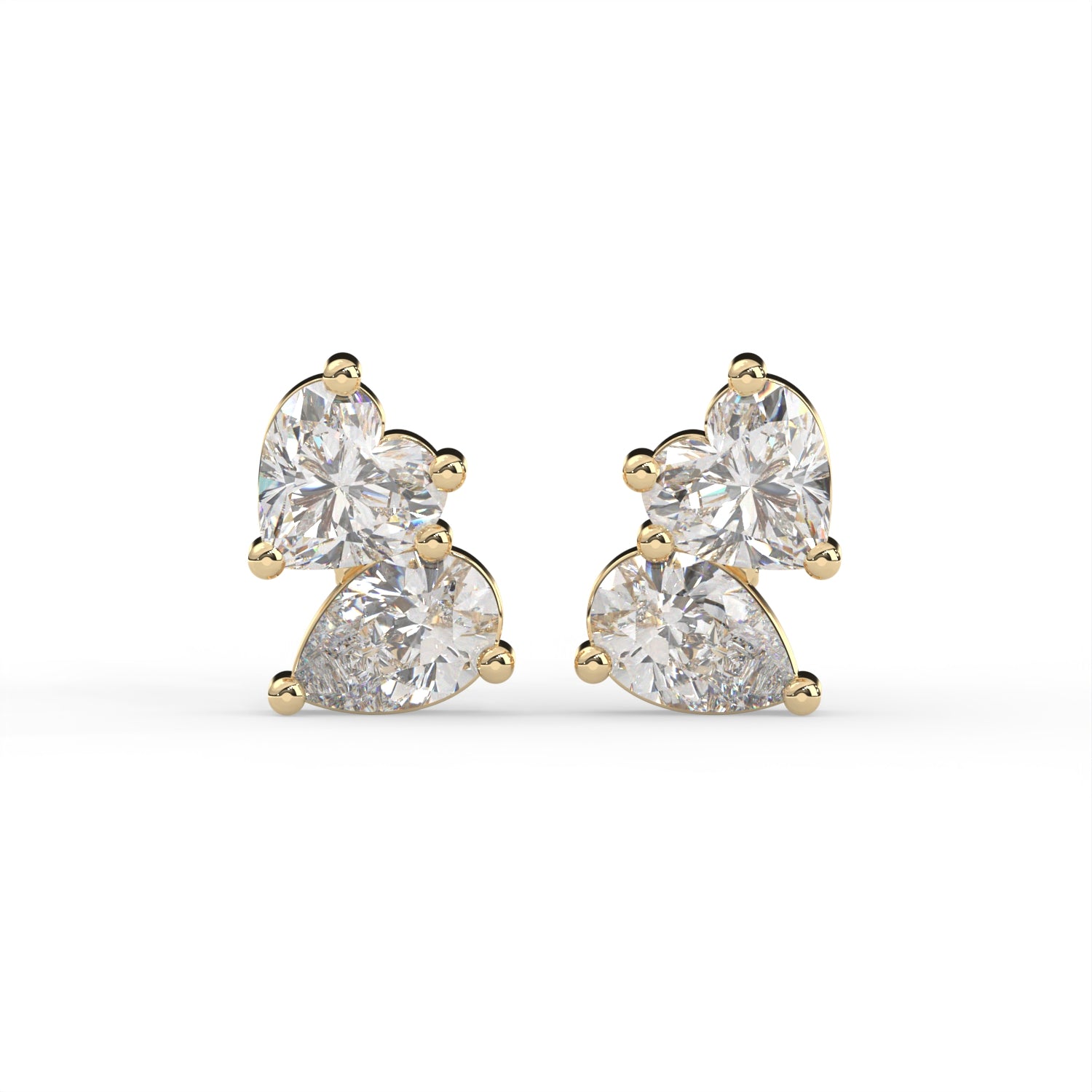 Heart Cluster Stud Earrings