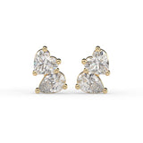 Heart Cluster Stud Earrings