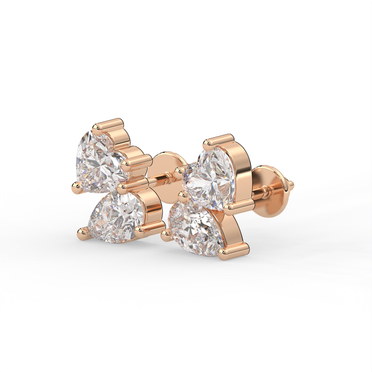 Heart Cluster Stud Earrings