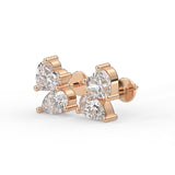 Heart Cluster Stud Earrings