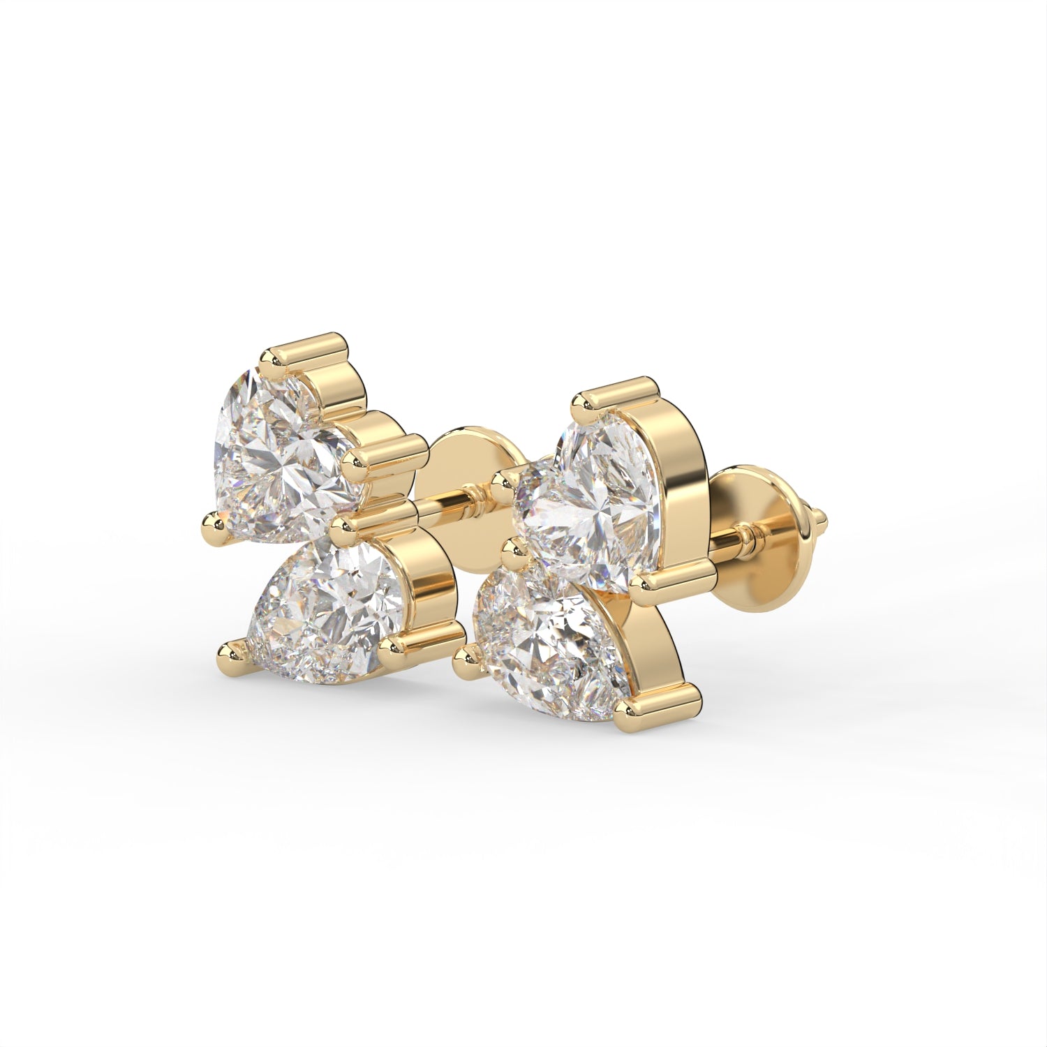 Heart Cluster Stud Earrings