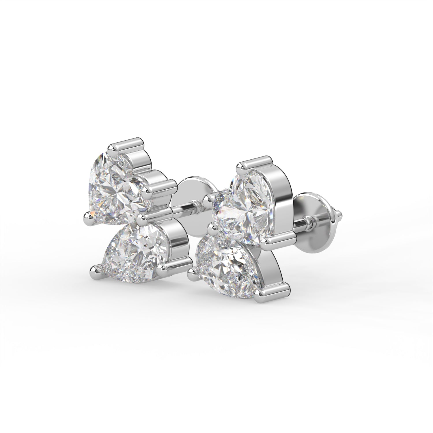 Heart Cluster Stud Earrings