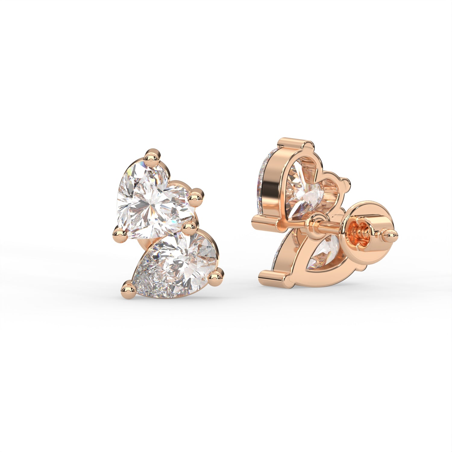 Heart Cluster Stud Earrings