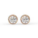 Round Bezel Stud Earrings