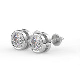Round Bezel Stud Earrings