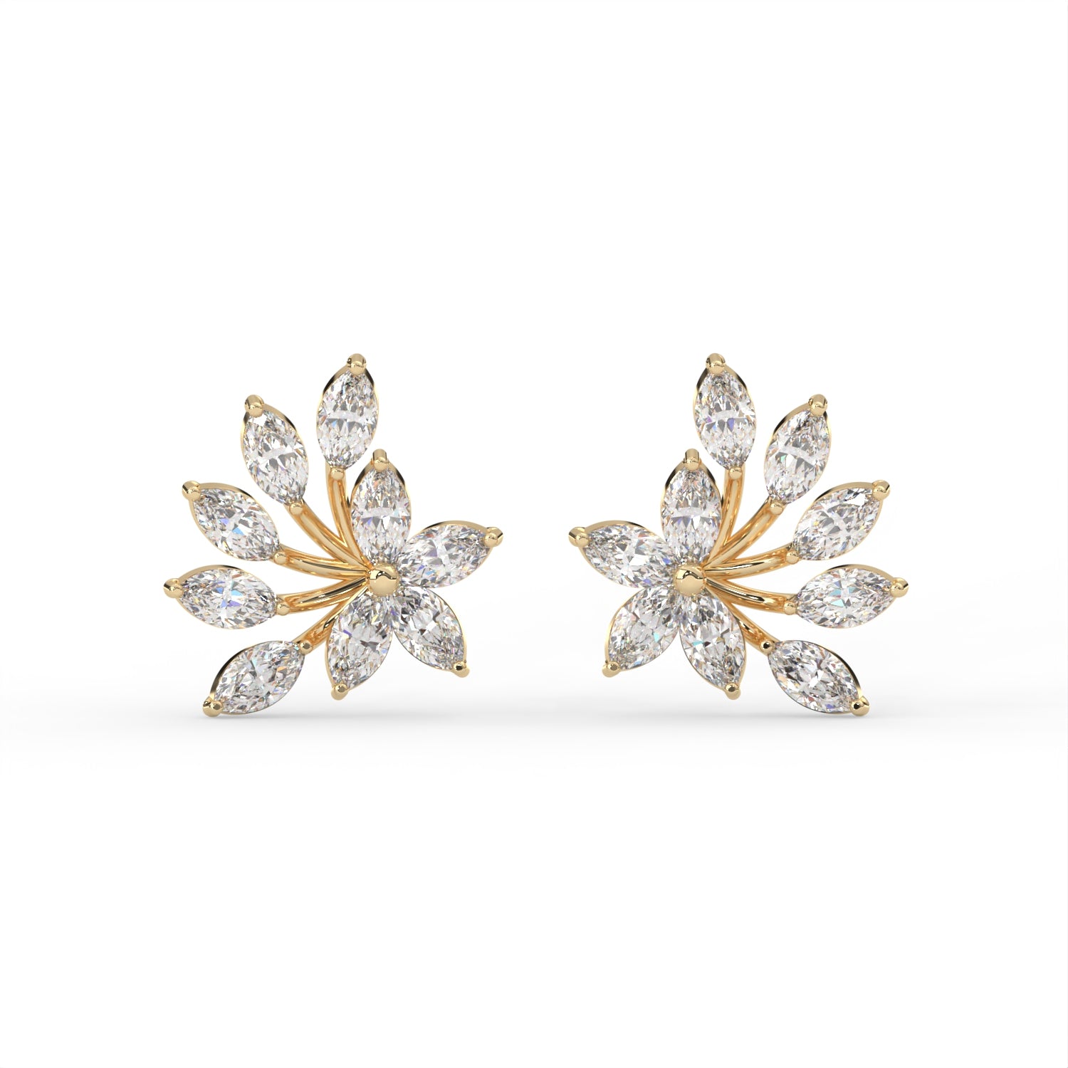 Marquise Floral Stud Earrings