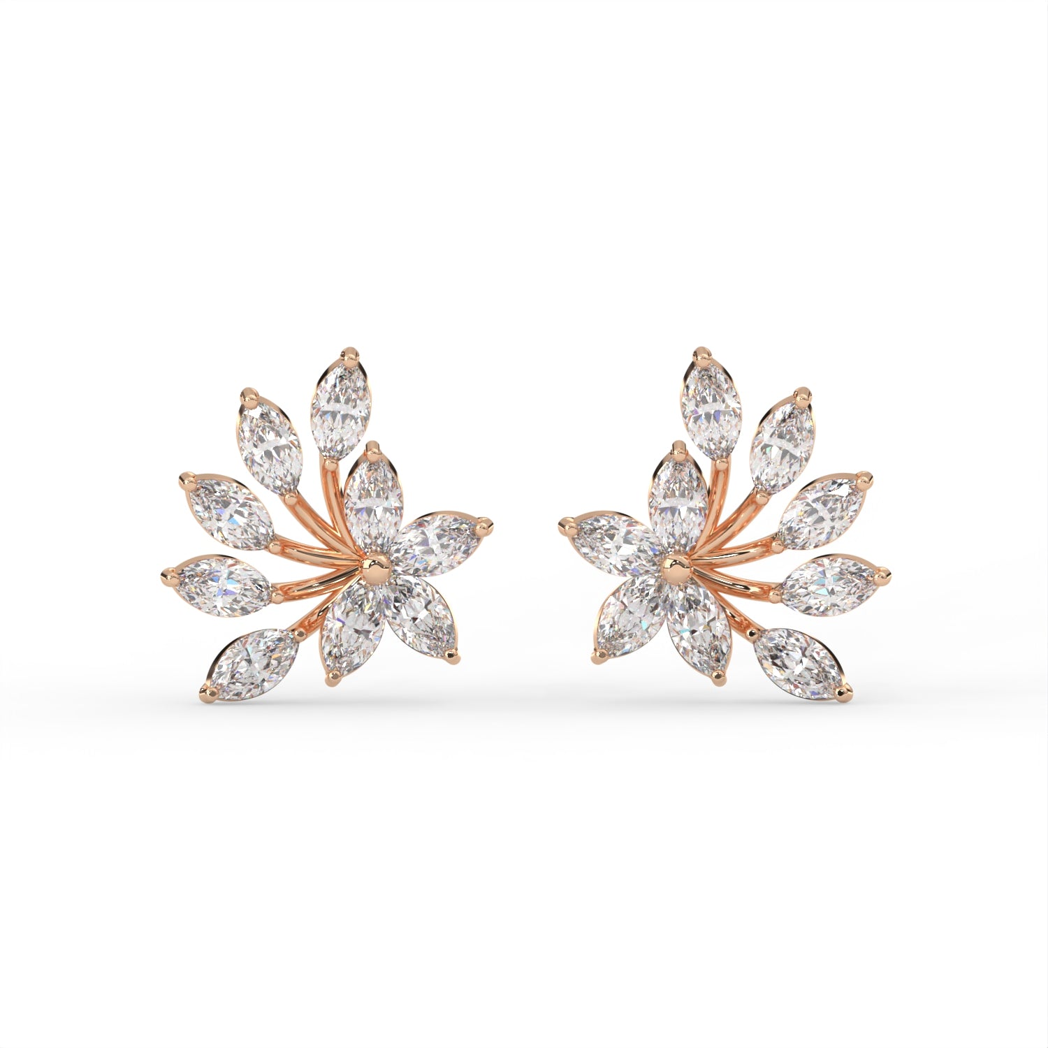 Marquise Floral Stud Earrings