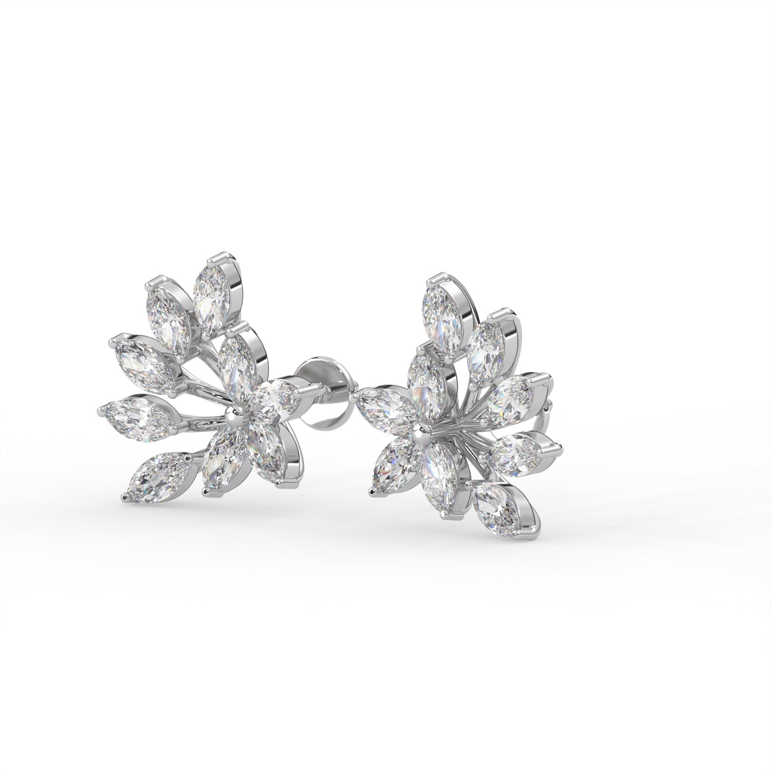 Marquise Floral Stud Earrings