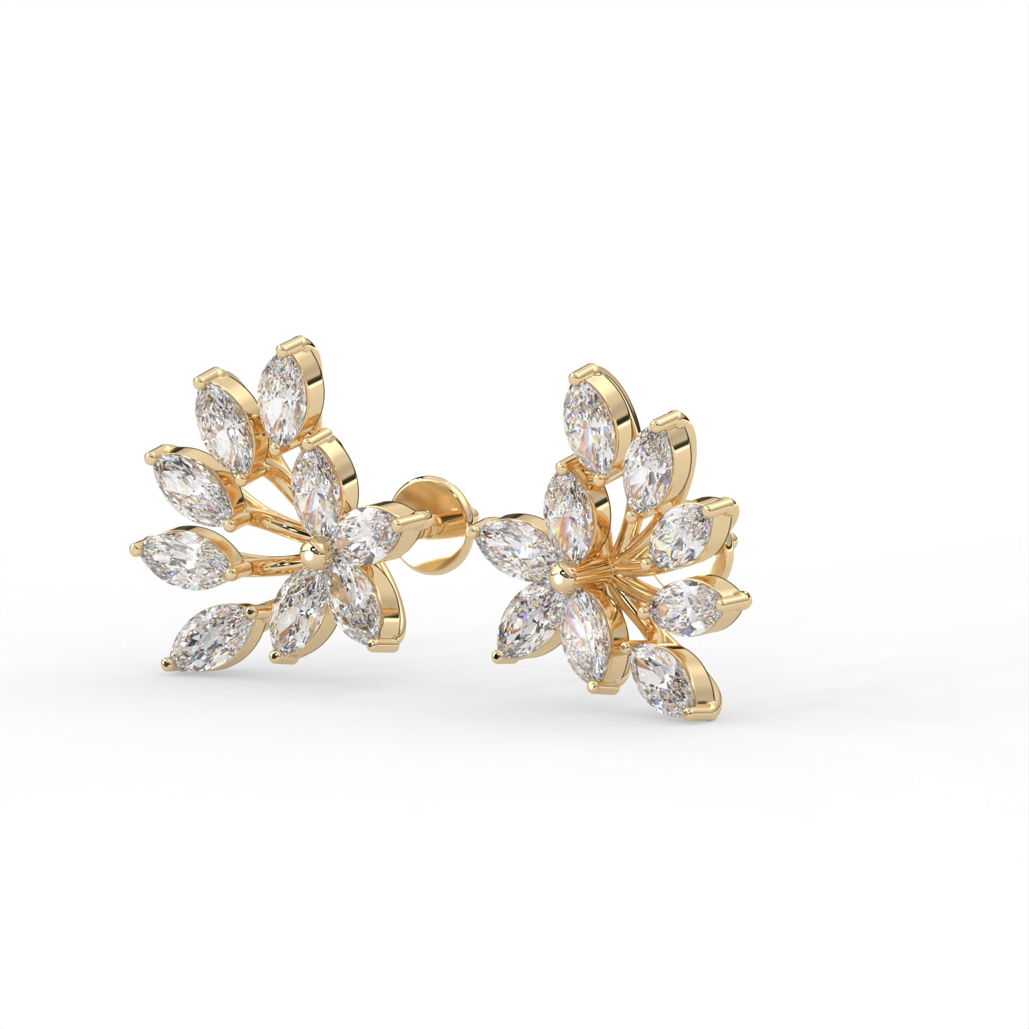Marquise Floral Stud Earrings