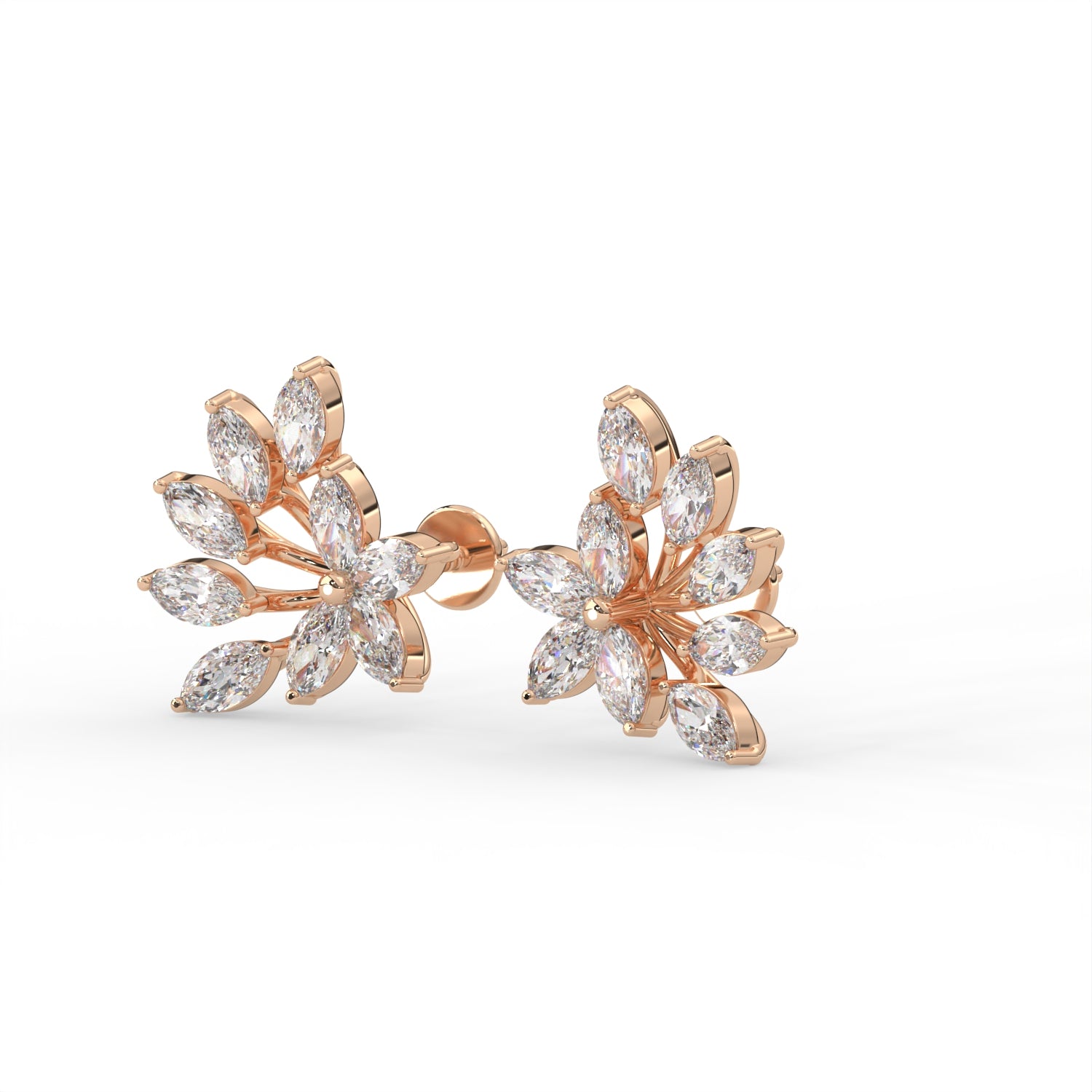 Marquise Floral Stud Earrings