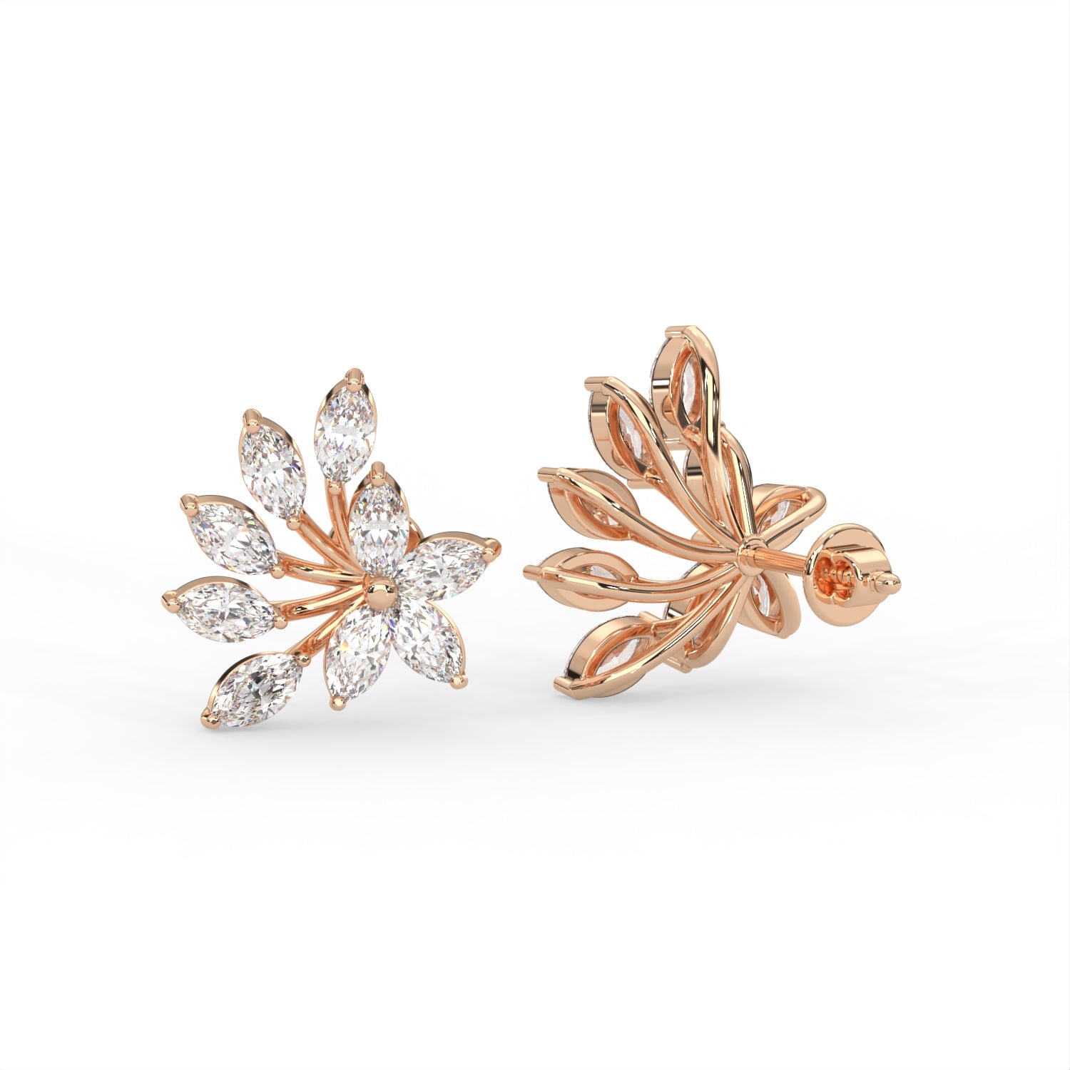 Marquise Floral Stud Earrings