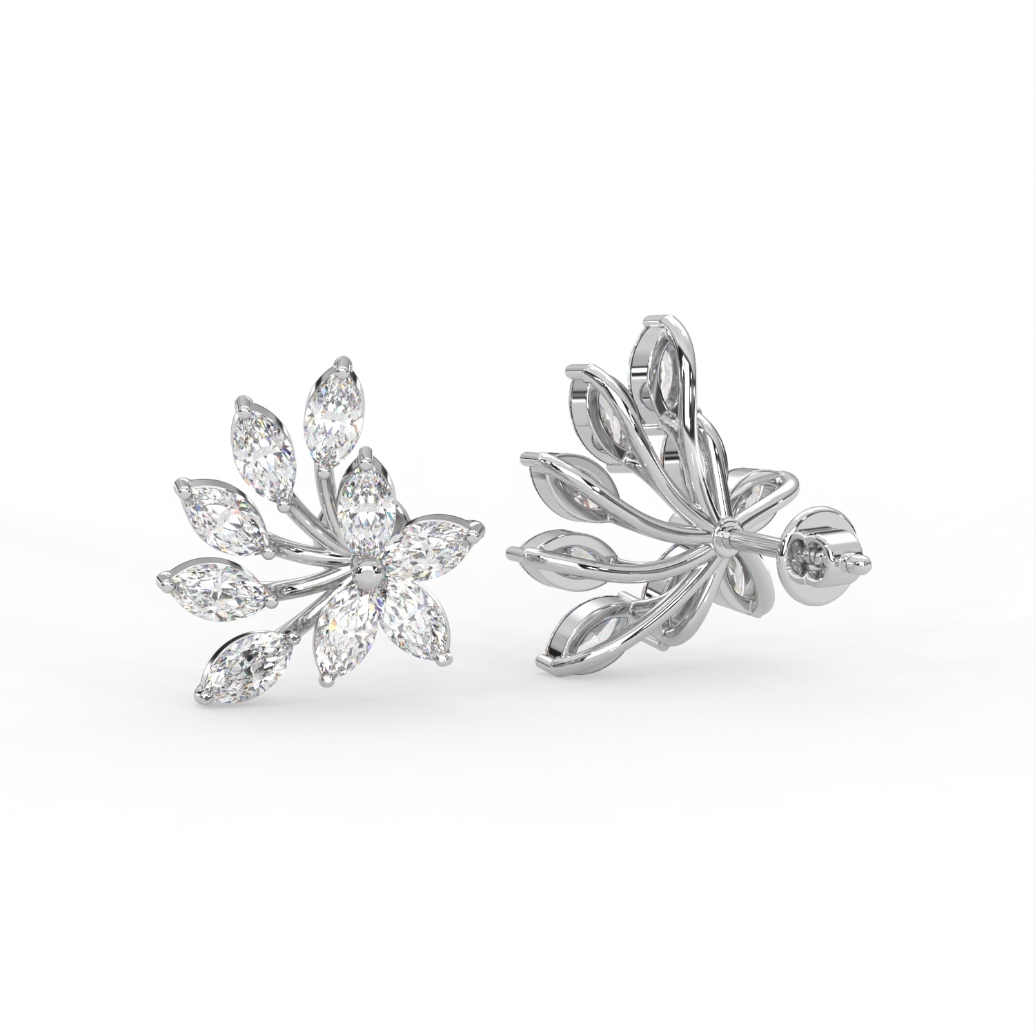 Marquise Floral Stud Earrings