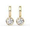 Round Bezel Drop Earrings