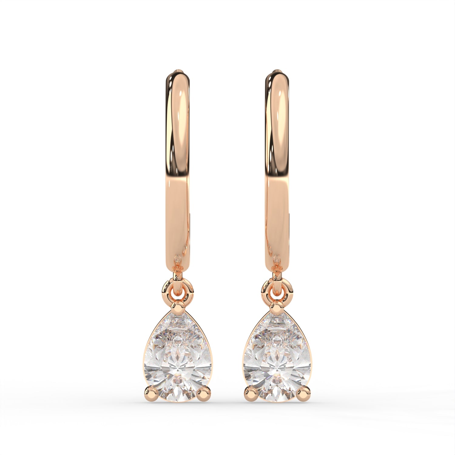 Pear Huggie Drop Earrings