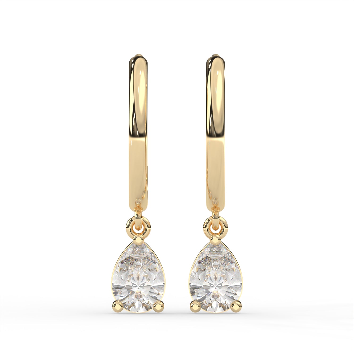 Pear Huggie Drop Earrings