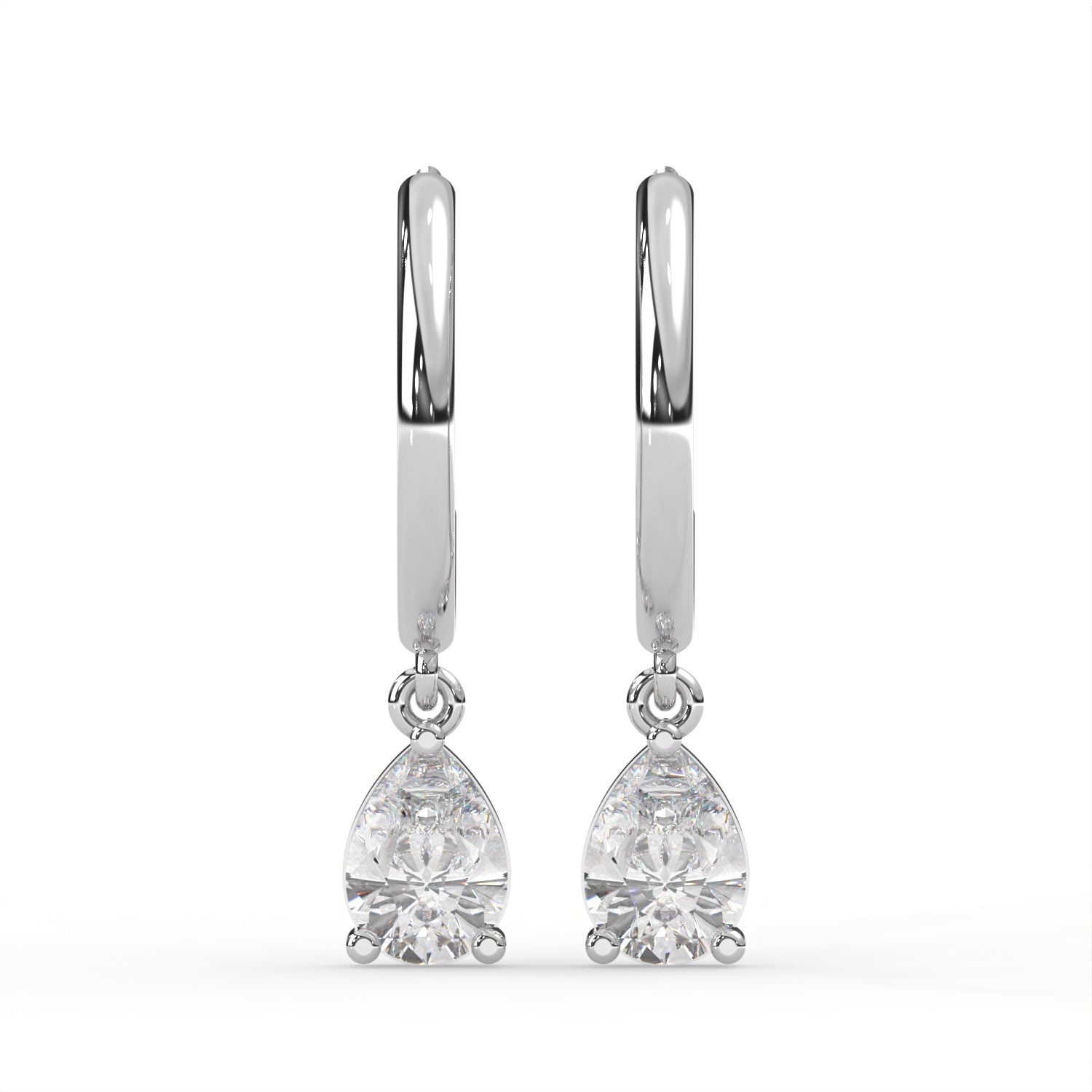 Pear Huggie Drop Earrings