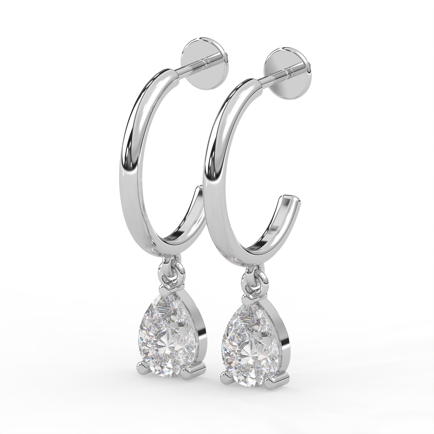 Pear Huggie Drop Earrings